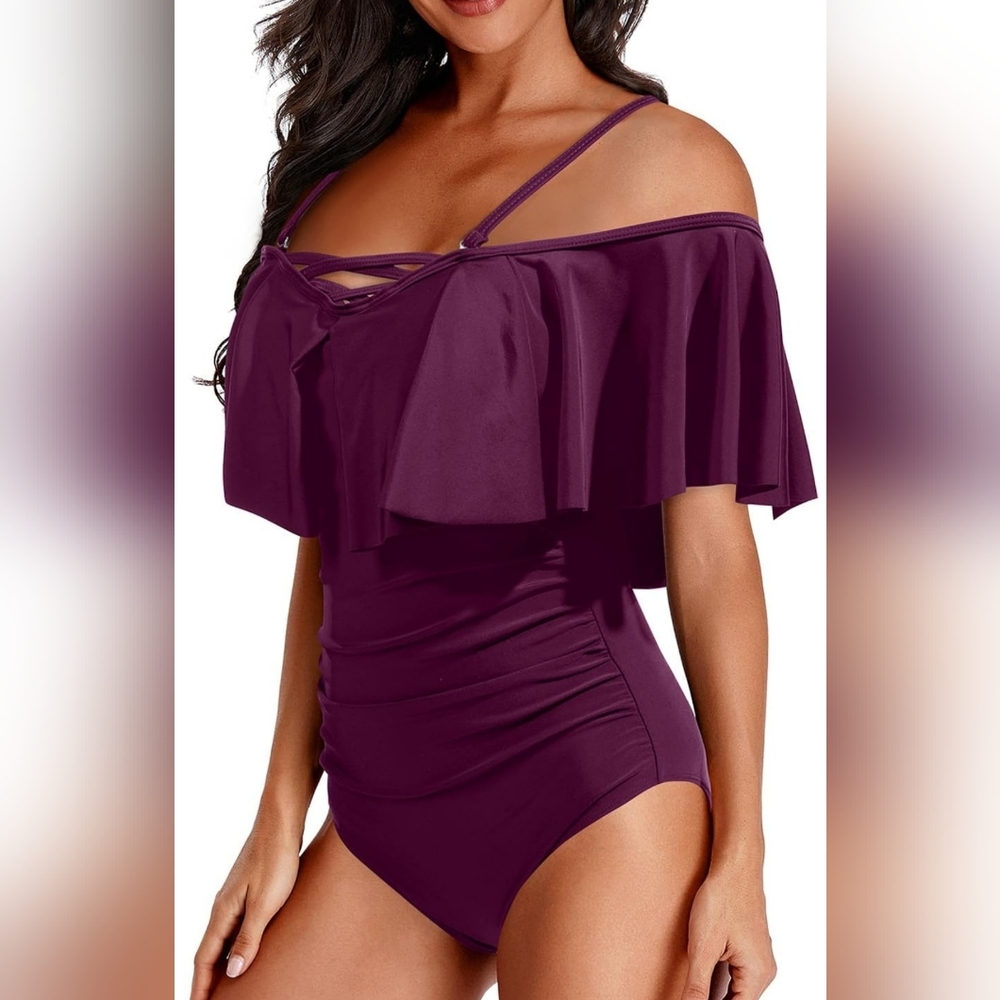 Holipick Ruffle Top Bathing Suit - Picture 3 of 14